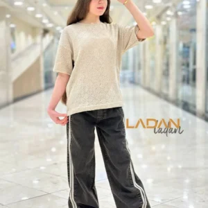 خرید شلوار جین دو خط دخترانه سایز 70 تا 105